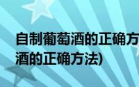 自制葡萄酒的正确方法与详细步骤(自制葡萄酒的正确方法)