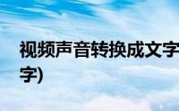 视频声音转换成文字免费(视频声音转换成文字)