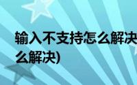 输入不支持怎么解决苹果手机(输入不支持怎么解决)