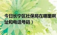 今日长宁区社保局在哪里啊（谁可以给我长宁区社保局的地址和电话号码）