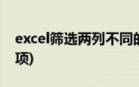 excel筛选两列不同的项(excel筛选两列不同项)