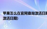 苹果怎么在官网查询激活日期(苹果进入苹果官网该怎么查询激活日期)