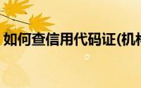 如何查信用代码证(机构信用代码证查询系统)