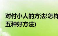 对付小人的方法!怎样对付小人(对付小人的十五种好方法)