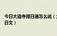 今日大道寺用日语怎么说（大道寺的日文怎么读还有枫叶的日文）