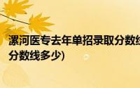 漯河医专去年单招录取分数线多少分(漯河医专去年单招录取分数线多少)