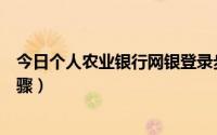 今日个人农业银行网银登录步骤（个人农业银行网银登录步骤）