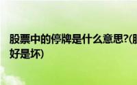 股票中的停牌是什么意思?(股票停牌是什么意思 股票停牌是好是坏)