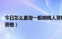 今日怎么查询一般纳税人资格证（网上如何查询一般纳税人资格）