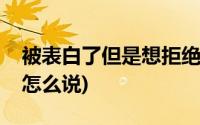 被表白了但是想拒绝怎么说(表白被拒绝后该怎么说)