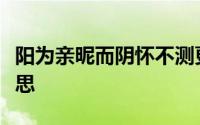 阳为亲昵而阴怀不测更不止于野心矣是什么意思