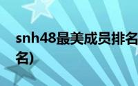 snh48最美成员排名(snh48成员谁最漂亮排名)