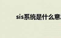 sis系统是什么意思(什么叫SI系统)