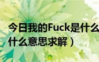 今日我的Fuck是什么意思（Fuck yourself是什么意思求解）