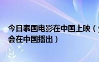 今日泰国电影在中国上映（yes or no 泰国电影什么时候才会在中国播出）