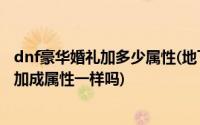 dnf豪华婚礼加多少属性(地下城与勇士普通婚礼和豪华婚礼加成属性一样吗)