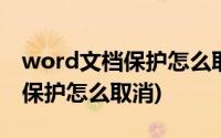 word文档保护怎么取消没有密码(word文档保护怎么取消)