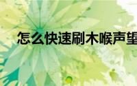 怎么快速刷木喉声望(木喉要塞声望速刷)