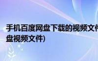 手机百度网盘下载的视频文件怎么播放(手机如何下载百度网盘视频文件)