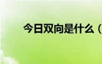 今日双向是什么（双向是什么意思）