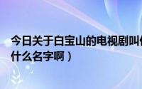 今日关于白宝山的电视剧叫什么名字（白宝山的那部电影叫什么名字啊）