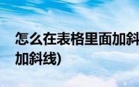 怎么在表格里面加斜线分割(怎么在表格里面加斜线)