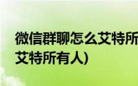 微信群聊怎么艾特所有人群聊(微信群聊怎么艾特所有人)