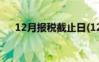 12月报税截止日(12月报税期截止时间)