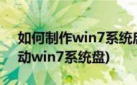 如何制作win7系统启动u盘(怎么制作u盘启动win7系统盘)