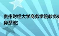 贵州财经大学商务学院教务处官网(贵州财经学院商务学院教务系统)