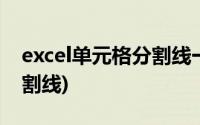 excel单元格分割线一分为三(excel单元格分割线)