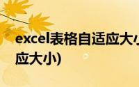 excel表格自适应大小快捷键(excel表格自适应大小)