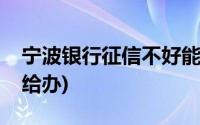 宁波银行征信不好能贷吗(宁波银行信用贷不给办)