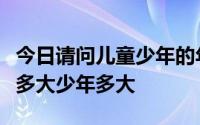 今日请问儿童少年的年龄应该如何界定即儿童多大少年多大