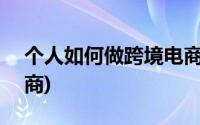 个人如何做跨境电商(三)(个人如何做跨境电商)