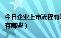 今日企业上市流程有哪些步骤（企业上市流程有哪些）