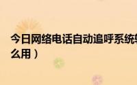 今日网络电话自动追呼系统软件（网络电话自动追呼系统怎么用）