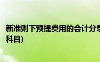 新准则下预提费用的会计分录(预提费用新会计准则下入什么科目)