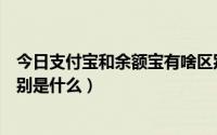 今日支付宝和余额宝有啥区别（支付宝的余额和余额宝的区别是什么）