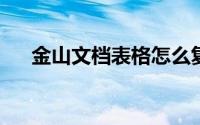 金山文档表格怎么复制一个一模一样的