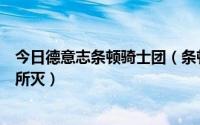 今日德意志条顿骑士团（条顿骑士团为什么会覆灭又是被谁所灭）