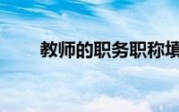 教师的职务职称填什么(职称填什么)