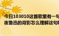 今日103010这首歌里有一句歌词~ ~我~ ~在浴缸里看了一夜鲁迅的背影怎么理解这句歌词