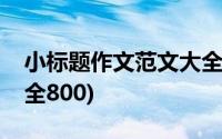 小标题作文范文大全初中(小标题作文范文大全800)