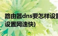 路由器dns要怎样设置才最好(路由器dns怎么设置网速快)