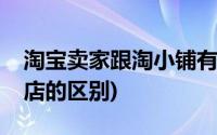 淘宝卖家跟淘小铺有什么区别(淘小铺和淘宝店的区别)