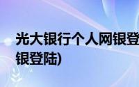 光大银行个人网银登陆不上(光大银行个人网银登陆)