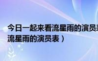 今日一起来看流星雨的演员表端木医生的扮演者（一起来看流星雨的演员表）