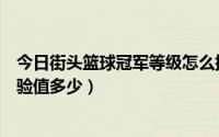 今日街头篮球冠军等级怎么提升（街头篮球各等级升级的经验值多少）