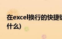 在excel换行的快捷键(Excel换行的快捷键是什么)